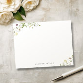 Sage Green Boho Wildflower gepersonaliseerd briefp Notitiekaartje
