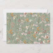 Sage Green Boho Wildflower Vrijgezellenfeest Foto Kaart (Achterkant)