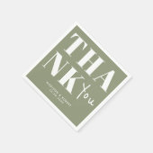 Sage Green Bold Minimalist Bedankt bruiloft Servet (Hoek)