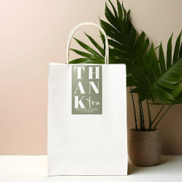 Sage Green Bold Simpel Dank je voor je huwelijksgu Rechthoekige Sticker
