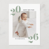 Sage Green Bold Typography 2025 Nieuwjaarsfoto Feestdagenkaart (Voorkant)