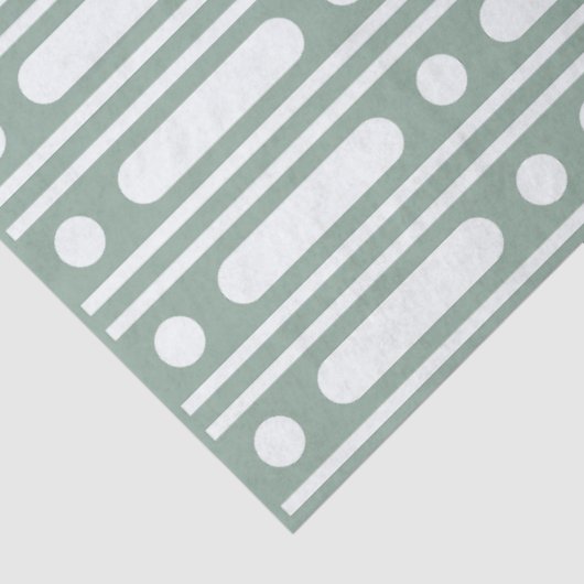 Sage Green Bone Inlay Dots Border Decoupage Paper Tissuepapier (Detail)