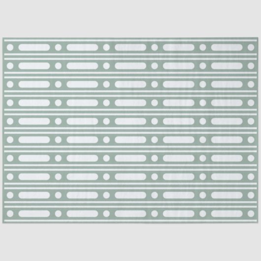 Sage Green Bone Inlay Dots Border Decoupage Paper Tissuepapier (Voorkant)