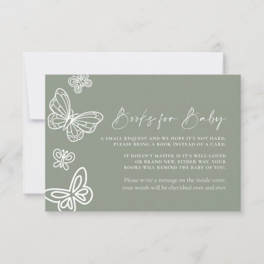Sage Green Books voor Baby Kaart Notitiekaartje (Voorkant)