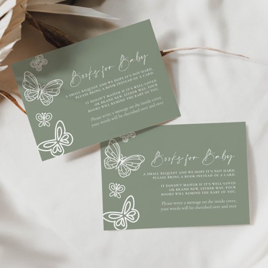 Sage Green Books voor Baby Kaart Notitiekaartje