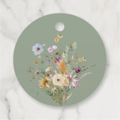 Sage Green Botanical Baby shower Bedankjes Labels (Achterkant)