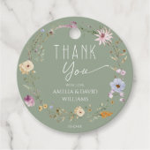 Sage Green Botanical Baby shower Bedankjes Labels (Voorkant)