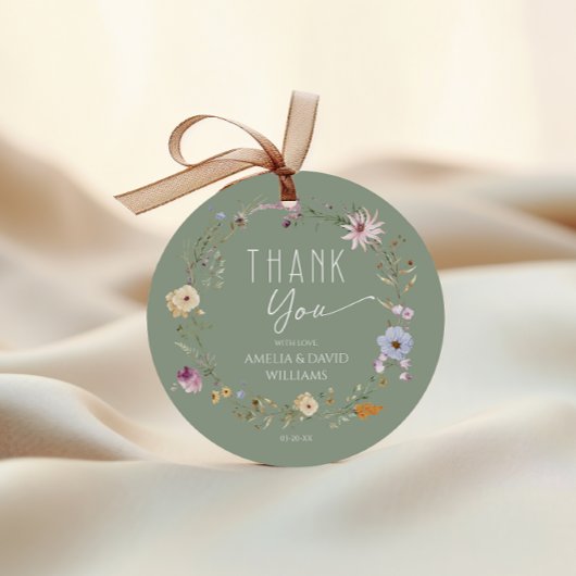 Sage Green Botanical Baby shower Bedankjes Labels