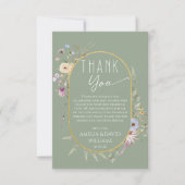 Sage Green Botanical Baby shower Bedankkaart (Voorkant)