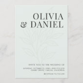 Sage Green Botanical Boho Photo QR Code Wedding Kaart (Voorkant)