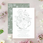 Sage Green Botanical Bridal Tea Shower Kaart<br><div class="desc">Kijk niet meer voor een moderne, -geïnspireerde bridale theeuitnodiging voor uw aanstaande gebeurtenis. Onze Sage Green Botanical Bridal Tea Invitation is de perfecte begeleiding om uw gasten in stijl uit te nodigen. IJslands poppies met een prachtige lijnstijl in een theepotmotief in grijs-groen-wit - dit unieke en verbluffende design wauw. De...</div>