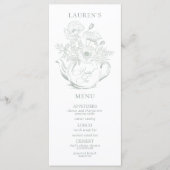  Sage Green Botanical Bridal Tea Shower Menu (Voorkant)