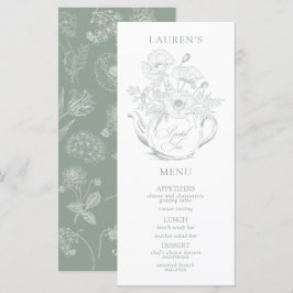  Sage Green Botanical Bridal Tea Shower Menu