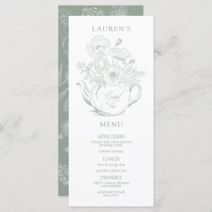  Sage Green Botanical Bridal Tea Shower Menu