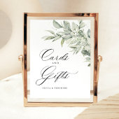 Sage Green Botanical Cards & Gifts Wedding Table Reclamebord Met Voetstuk