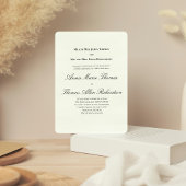 Sage Green Botanical Classic Formal Script Wedding Kaart