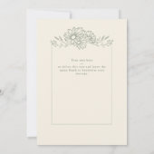 Sage Green Botanical Daisy Garden Wedding Bedankkaart (Achterkant)