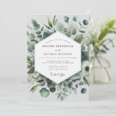 Sage Green Botanical Elegance Wedding Kaart (Staand voorkant)