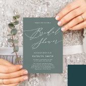 Sage Green Botanical Elegant Script Vrijgezellenfe Kaart