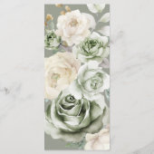 Sage Green Botanical Elegant Wedding Flat Menu (Achterkant)