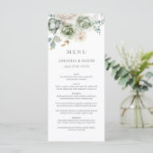 Sage Green Botanical Elegant Wedding Flat Menu (Staand voorkant)