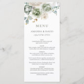 Sage Green Botanical Elegant Wedding Flat Menu (Voorkant)