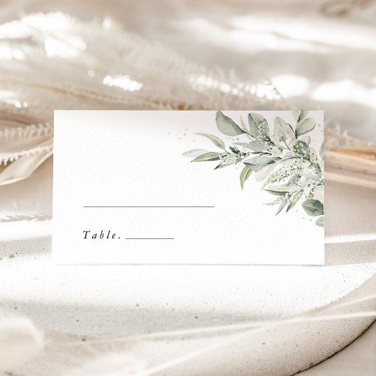 Sage Green Botanical Elegant Wedding Place Cards Plaatskaartje