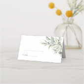 Sage Green Botanical Elegant Wedding Place Cards Plaatskaartje (Voorkant)