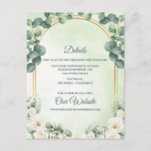 Sage Green Botanical Eucalyptus Wedding Details Informatiekaartje (Voorkant)