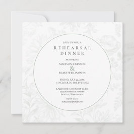 Sage Green Botanical Floral Rehearsal Dinner