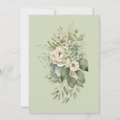 Sage Green Botanical Floral Wedding | Menu Kaart (Achterkant)