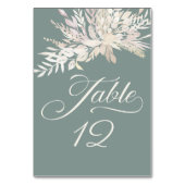 Sage Green Botanical Foliage Table Number Kaart (Achterkant)