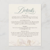 Sage Green Botanical Foliage Weddenschap Details Informatiekaartje (Voorkant)