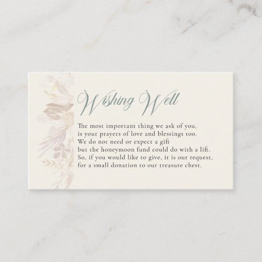 Sage Green Botanical Foliage Wishing Good Informatiekaartje (Voorkant)