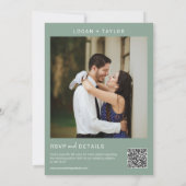 Sage Green Botanical Greenery Gold Lijst QR-code Kaart (Achterkant)