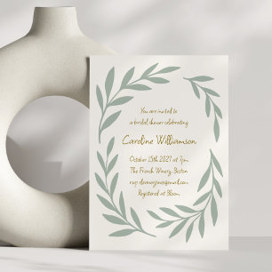 Sage Green Botanical Handgeschreven Vrijgezellenfe Kaart