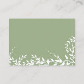 Sage Green Botanical Leaves Vrijgezellenfeest Advieskaart (Achterkant)