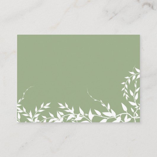 Sage Green Botanical Leaves Vrijgezellenfeest Advieskaart (Achterkant)