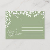 Sage Green Botanical Leaves Vrijgezellenfeest Advieskaart (Voorkant)