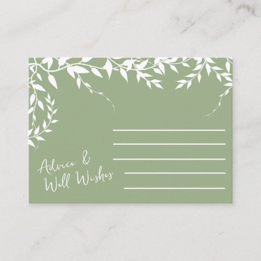 Sage Green Botanical Leaves Vrijgezellenfeest Advieskaart (Voorkant)