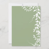 Sage Green Botanical Leaves Vrijgezellenfeest Bedankkaart (Achterkant)