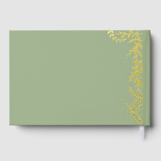 Sage Green Botanical Leaves Vrijgezellenfeest Gastenboek (Achterkant)