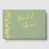 Sage Green Botanical Leaves Vrijgezellenfeest Gastenboek (Voorkant)