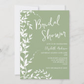 Sage Green Botanical Leaves Vrijgezellenfeest Kaart (Voorkant)