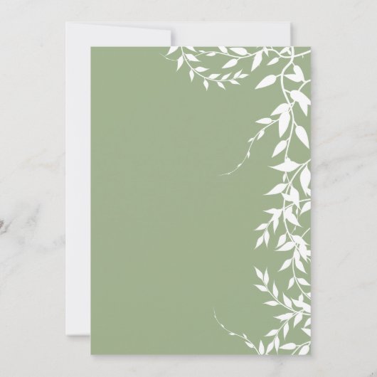 Sage Green Botanical Leaves Vrijgezellenfeest Kaart (Achterkant)