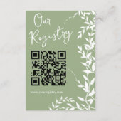 Sage Green Botanical Leaves Vrijgezellenfeest Regi Informatiekaartje (Voorkant)