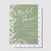 Sage Green Botanical Leaves Vrijgezellenfeest Vellum Uitnodigingen (Offset (Uitnodiging))