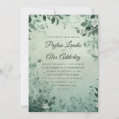 Sage Green Botanical Leaves Waterverf bruiloft Kaart (Voorkant)