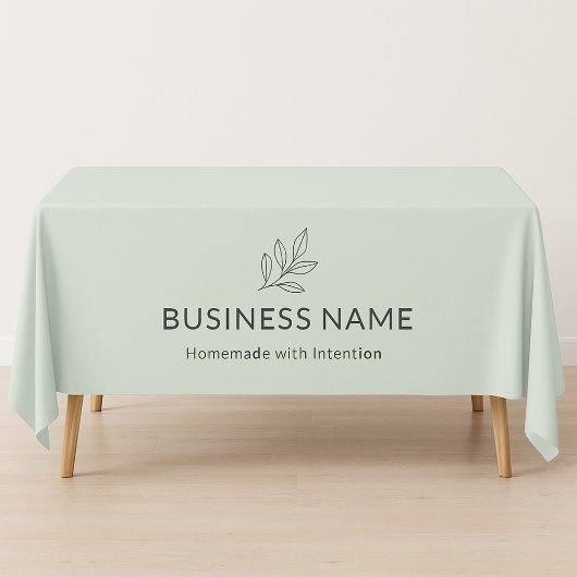Sage Green Botanical Logo Display Minimalist  Tafelkleed