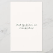 Sage Green Botanical Minimal Ceremony Program Flyer (Achterkant)